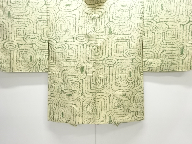 抽象模様手織り紬羽織